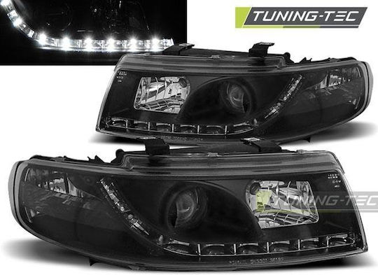 Dayline Front Black Car Lights Seat Leon 99-04 Lpse12