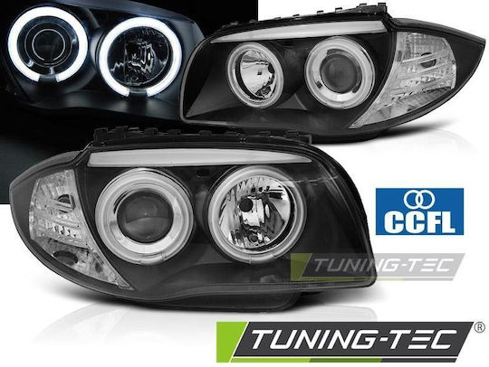 Angel Eyes Ccfl Becuri Auto Frontale Negre BMW Seria 1 E87 E81 E82 E88 Lpbmm6