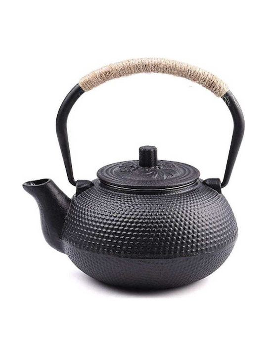 Yuk Asian Teapot with Filter Cast Iron Black 600ml