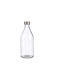 Yuk Glas Wasserflasche mit Schraubdeckel Silber 1000ml