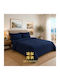 Mia Home Super-Double Bed Sheets Set 220x240cm Blue 4 Pieces