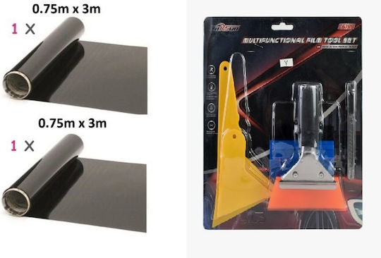 Car Sun Protection Film for Car Windows 80% Tinted Medium Black 300x75cm