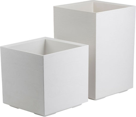 HowHomely Set 2 Kunststoff Blumentöpfe Beige