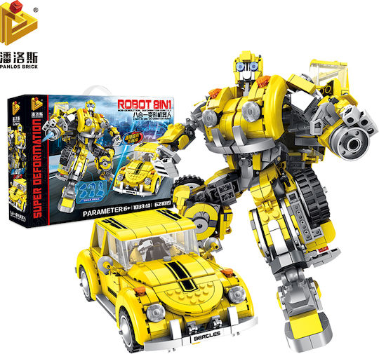 Panlos Building Blocks Construction 621019 Robot Car 2 Forms 6+ Years 1033 Pieces