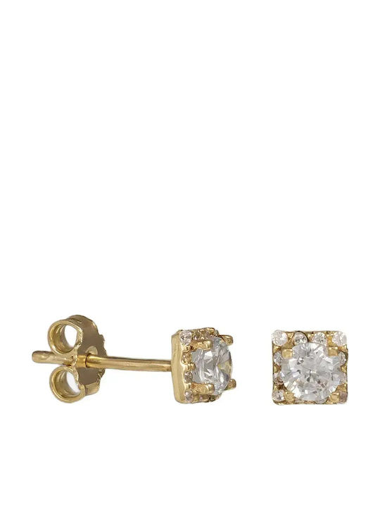 9K Gold Earrings with Stones