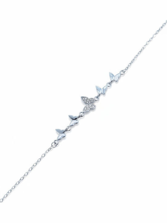 Velegrakis Women's Silver Chain Bracelet with Zircon