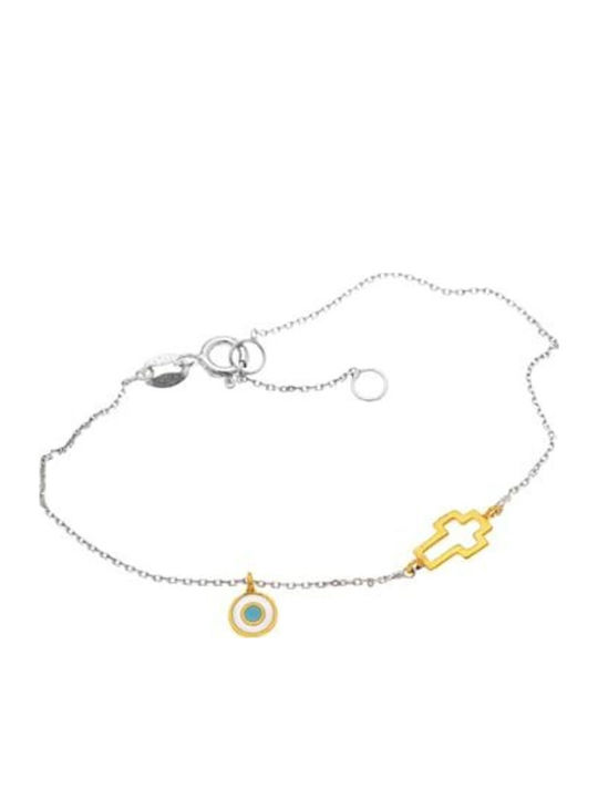 Arteon Women's Bracelet with Cross Design in Gold Plated Silver