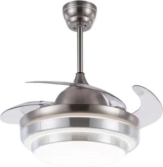 Ventilator de tavan cu lumină argintiu