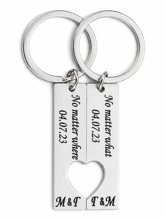 Set Brelocuri Personalizate Cupluri Prietenie Inimă