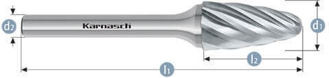 Carbide Milling Cutter for Non-Ferrous Metals Karnasch Germany 11.3055 10mm