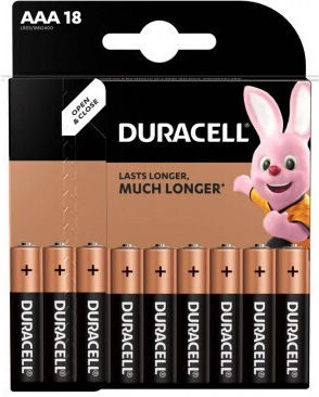 Duracell Baterii alcaline AAA 1.5V 18 buc