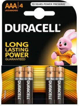 Duracell Αλκαλικές Μπαταρίες AAA 1.5V 4τμχ