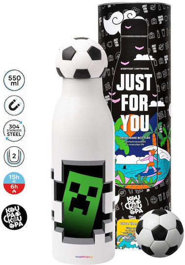 Koupakoupa Minecraft Creeper Stainless Steel Kids Water Bottle Minecraft Non Spill Multicolour 550ml