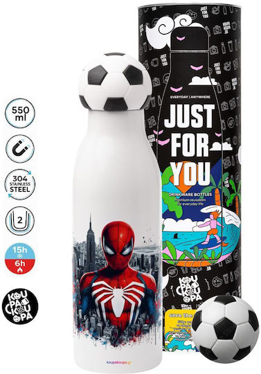 Koupakoupa Spiderman City Stainless Steel Kids Water Bottle Spiderman Non Spill Multicolour 550ml