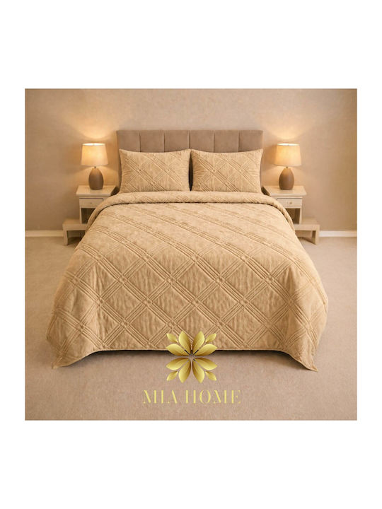 Mia Home Set Tagesdecken Übergröße Beige 220x240cm 3 Stück