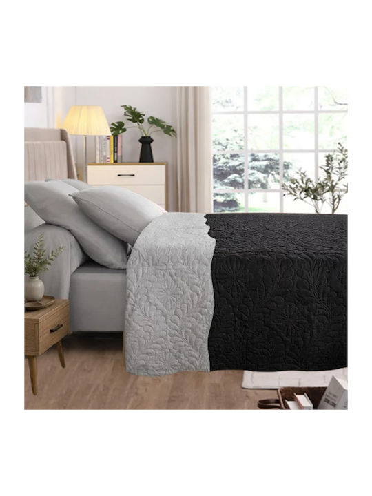 SpitiBazaar Cuvertură Dublă Gri Negru 200x220cm
