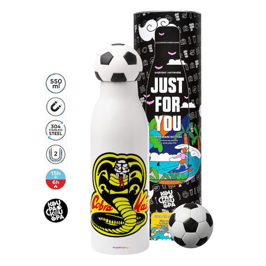 Koupakoupa Cobra Kai Yellow Stainless Steel Thermos Bottle 550ml Yellow KP 9883 Thermo Soccer