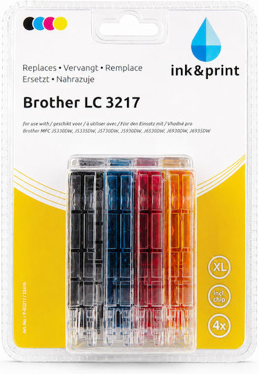 Pachet Cartușe De Cerneală Compatibile Pentru Imprimantă InkJet Brother Brother LC3217 Multiplu (Culoare) 4 Bucăți