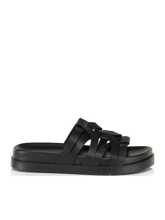 Simius Simius Damen Anatomische Schwarze Flatforms Sandalen