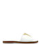 Leather Women's Flat Sandals White