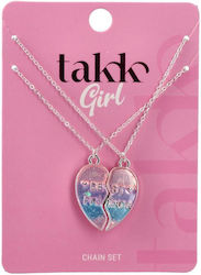 Takk Set of 2 Silver Chain Necklaces Best Friends