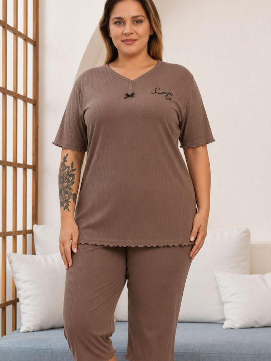 Asel Summer Women's Pajama Set Chocolate