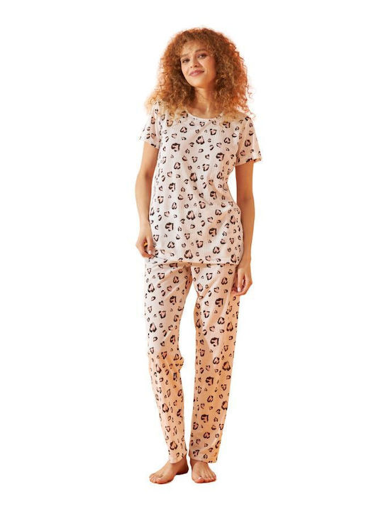 Siyah Inci Summer Women's Pyjamas Set White