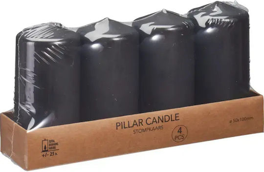 Koopman Decorative Candle Black 4 Pieces