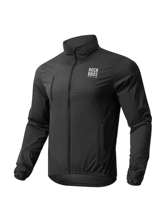 Rockbros Herren Fahrrad-Windbreaker-Jacken Langarm Schwarz