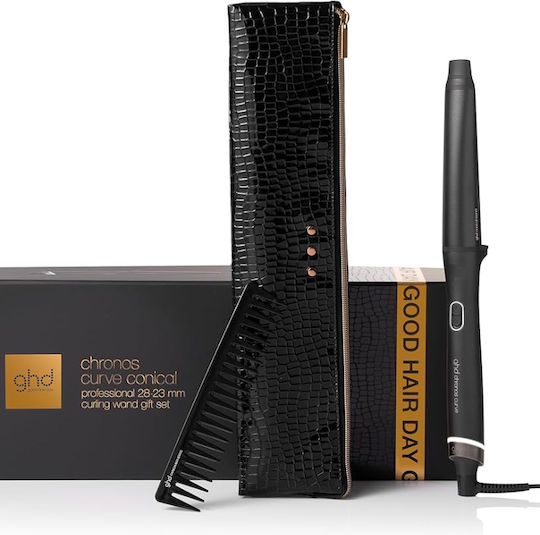 Ghd Curve Chronos Конична маша Подаръчен комплект – 28–23 мм маша за къдрене Плоска четка
