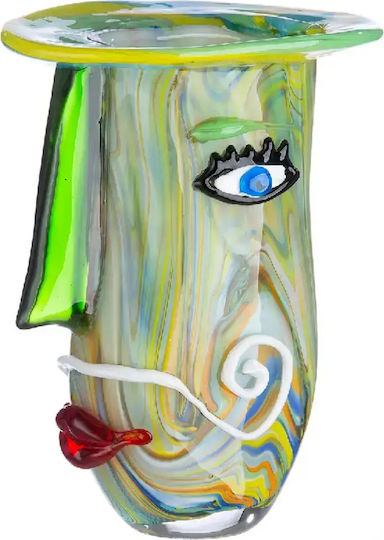 Gilde Gilde Dekorative Vase Glas Plato Grüne 21x19,5xH29cm