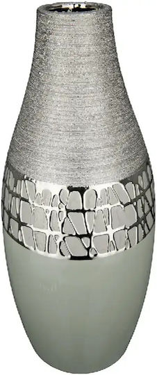 Gilde Gilde Keramik Vase Lagos Grau 15,5x15,5xH34cm