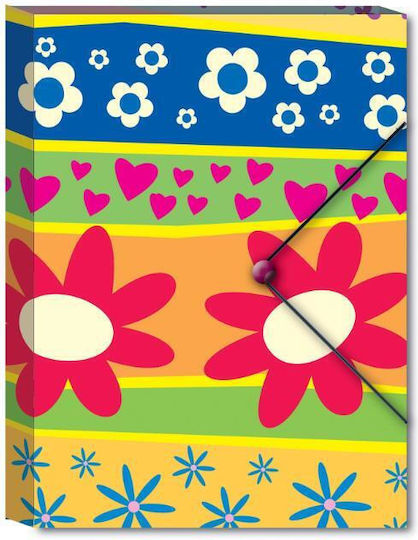 Unipap File Box with Rubber Band Printed R.r - Floral 3cm