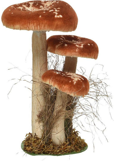 Triple Mushroom Decor with Brown Base 26cm