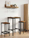 Quadratischer Bar Tisch Aus Holz Mit Metallrahmen Bearbeitetes Holz 52x52x110cm