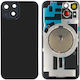 Apple Iphone 14 Back Glass Large Hole + Lens + Magsafe Midnight Black Oem Logo