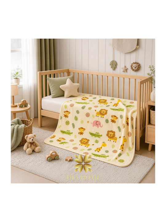Mia Home Одеяло За Детско Легло От Велур Жълто 110x140см