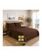 Mia Home Super-Double Bed Sheets Set 220x240cm Brown 4 Pieces