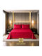 Mia Home Super-Double Bed Sheets Set with Rubber Hugger 160x200+35cm Red (4 Pieces)