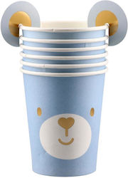 Festa Paper Glass 12cm 6 Pieces Gold Baby Boy Bear
