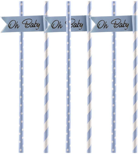 Festa Paper Straws Ribbon 6 Pieces Gold Baby Bear Boy