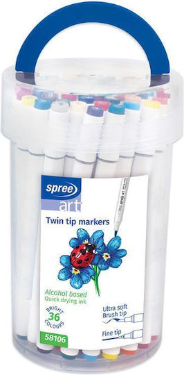 Spree Zeichenstifte mit Doppelspitze Neon Set 36 Farben