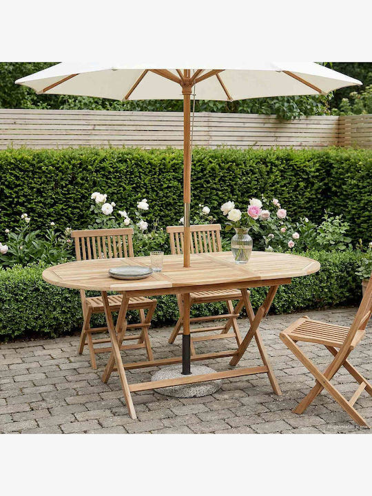 Zusammenklappbarer Gartentisch Natürliche Holzfarbe 160x80x76cm