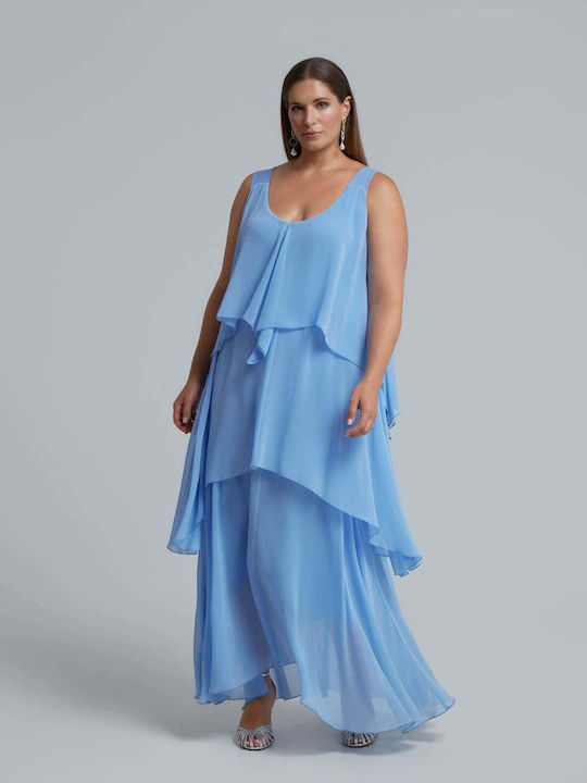 Summer Maxi Evening Dress Slip Dress Light Blue
