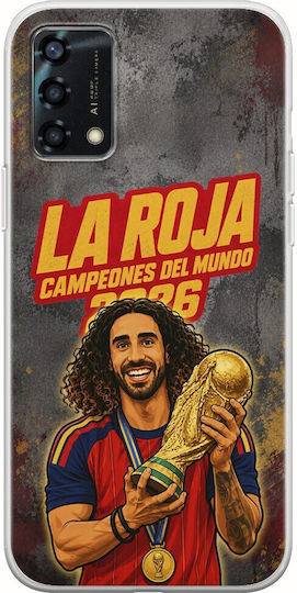 Калъф La Roja Campeones Del Mundo Marc Cucurella Oppo A94 5g Гъвкав TPU Прозрачен Силикон