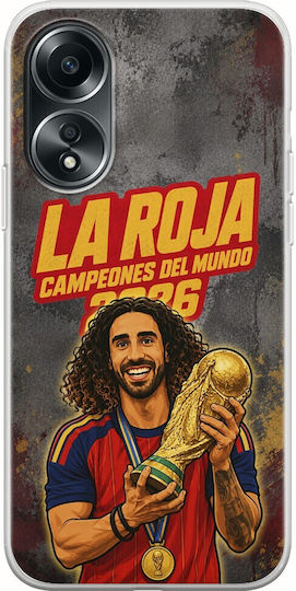Калъф La Roja Campeones Del Mundo Marc Cucurella Oppo A78 4G Гъвкав TPU Прозрачен Силикон