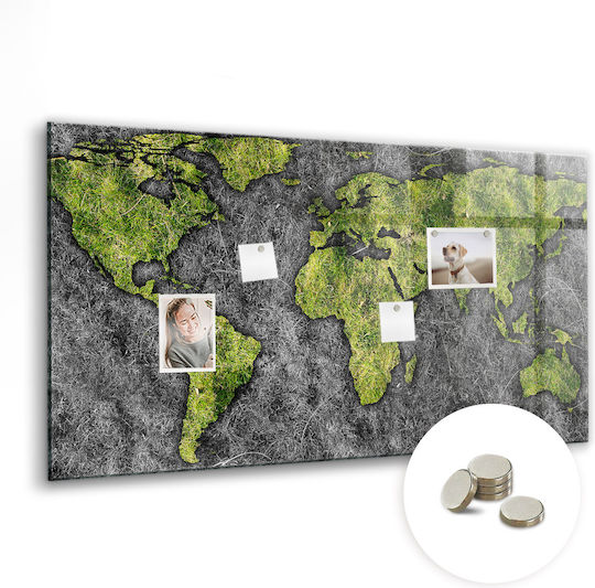 Magnetische Pinnwand Weltkarte mit einem Magneten 120x60