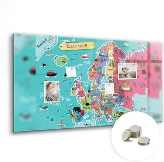 Magnetic Board Europe Map One Magnet 120x60
