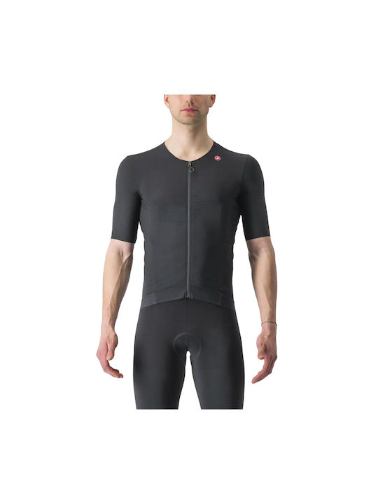 Castelli Tricou De Ciclism Pentru Bărbați Cu Mâneci Scurte Negru