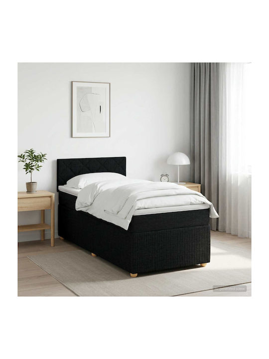 vidaXL Einzelbett Mit Stoff Schwarz Mit Lattenr...